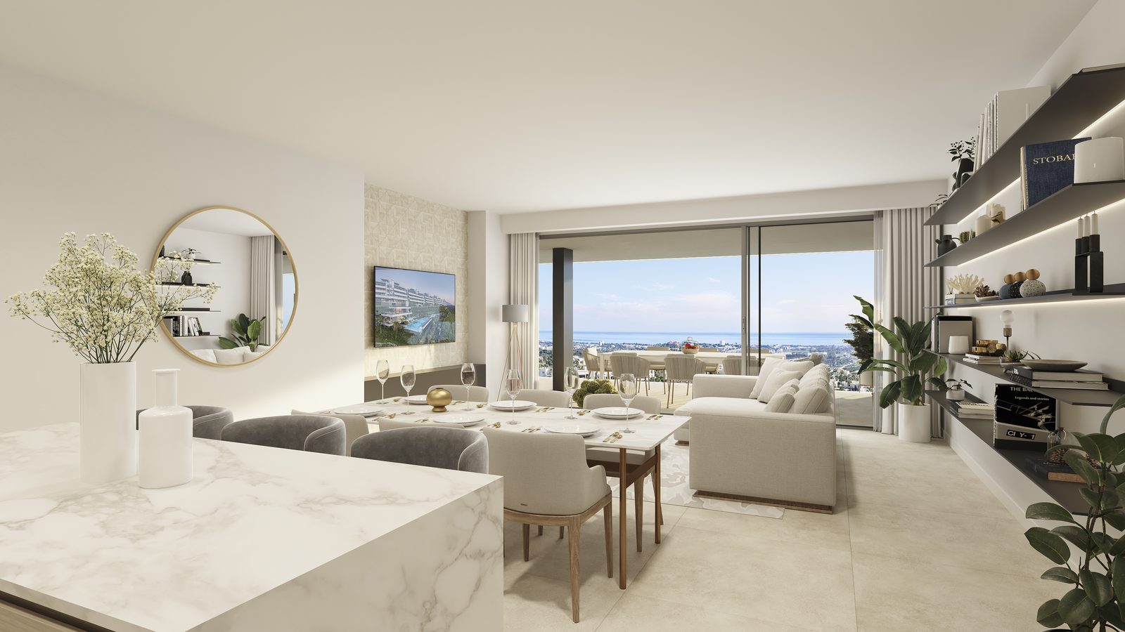Obývací pokoj apartmánu v Mijas po rekonstrukci